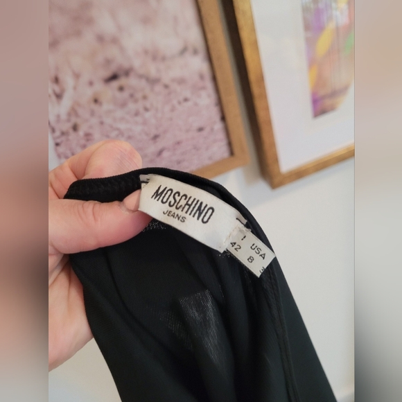 MOSCHINO DESIGNER TURTLENECK OPEN BACK SEMI SHEER DRESS - Picture 7 of 12